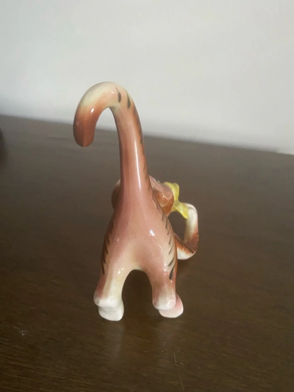 Vintage Ceramic Monkey Figurine Eating Banana